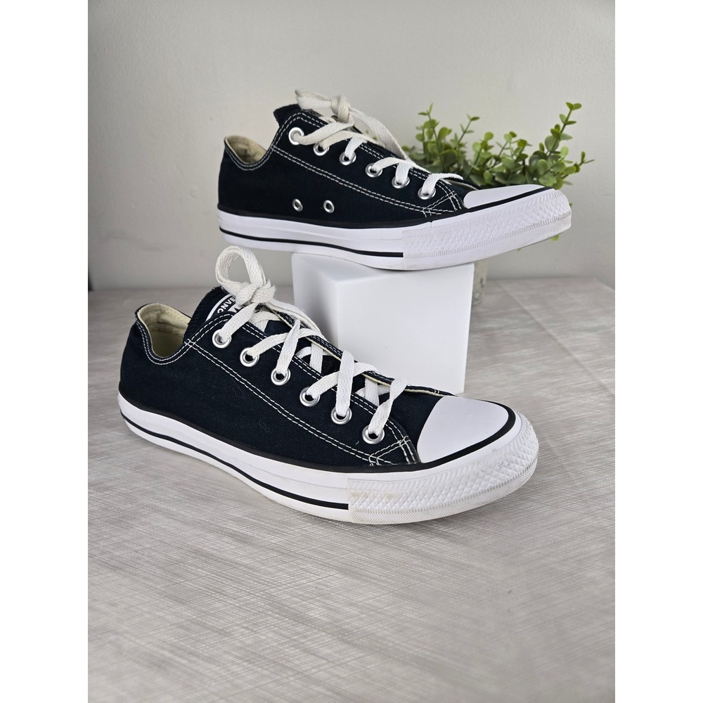 Converse Chuck Taylor All Star Low Top Black Canvas Sneakers W9166 Womens 9